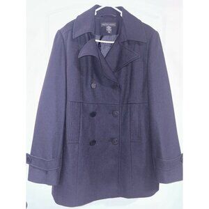 New York & Company Women’s Size 16 Pea Coat Black‎ Wool/Polyester